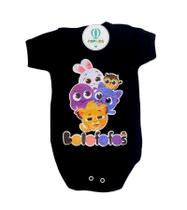 Body Temático Bolofofos Preto Unissex Tam.M