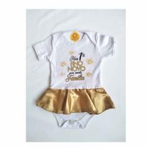 Body Temático para bebe Ano Novo Menino e Manina - TAMANHOS COM SAIA - G (7 a 10 meses)