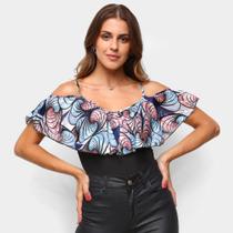 Body Top Moda Open Shoulder Floral Body Top Moda Open Shoulder Floral