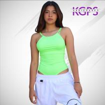 Body Trançado Básica Casual Tecido Suplex - Verde Neon Body Trançado Básica Casual Tecido Suplex - Verde Neon