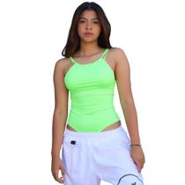 Body Trançado Básica Casual Tecido Suplex - Verde Neon Body Trançado Básica Casual Tecido Suplex - Verde Neon