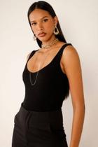 Body tricot canelado preto