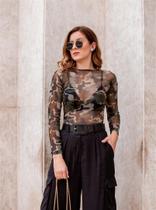 Body Tule Transparência Várias Estampas Animal Print Zebra, Animal Print Oncinha e Preto Body Tule Transparência Várias Estampas Animal Print Zebra, Animal Print Oncinha e Preto