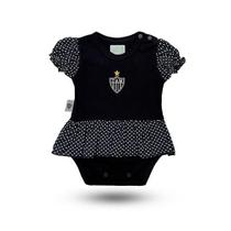 Body Vestido Bebê Atlético Mineiro Bolinhas Oficial