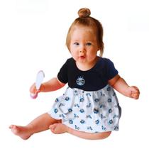 Body Vestido Bebê Grêmio Estampa Mascote Oficial