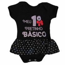 Body Vestido Bebê Meu Primeiro Pretinho Básico - M Body Vestido Bebê Meu Primeiro Pretinho Básico - M