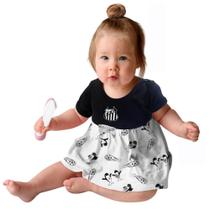 Body Vestido Bebê Santos Mascote Baleia Oficial