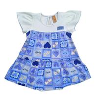 Body Vestido Estampado Manga Curta em Suedine - Up Baby Body Vestido Estampado Manga Curta em Suedine - Up Baby