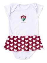 Body Vestido Fluminense Corações Torcida Baby Body Vestido Fluminense Corações Torcida Baby