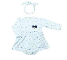 Body Vestido Manga Longa com Faixinha - Borboleta Ven - Mini Bear