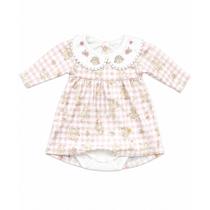 Body Vestido Manga Longa com Gola Bipartida Ovelinhas - Mini & Co. Tamanho:P