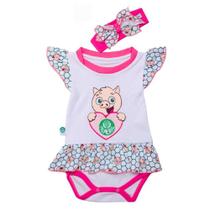 Body Vestido Palmeiras Coração Com Laço Oficial