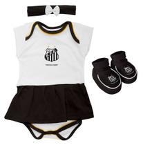 Body Vestido Pantufa Laço Torcida Baby Santos Oficial