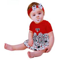 Body Vestido São Paulo Bolinhas Com e Tiara Oficial