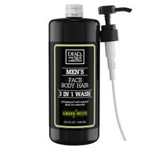 Body Wash Dead Sea Collection 3 em 1, madeira âmbar, 1L para homens Body Wash Dead Sea Collection 3 em 1, madeira âmbar, 1L para homens