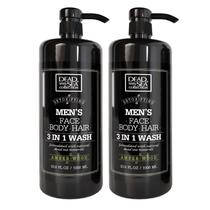 Body Wash Dead Sea Collection Amber Wood, 1 litro para homens, pacote com 2 Body Wash Dead Sea Collection Amber Wood, 1 litro para homens, pacote com 2