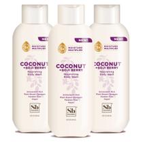 Body Wash Soapbox Coconut + Goji Berry 600 ml para mulheres e homens, pacote com 3