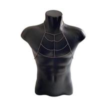 Bodychain Borychain colar corporal a Ouro Prata e Preto modelo Masculino Bodychain Borychain colar corporal a Ouro Prata e Preto modelo Masculino