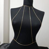 Bodychain borychain colar corporal minimalista Ouro e Prata