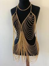 Bodychain Borychain corporal modelo Vestido cadeia de corpo