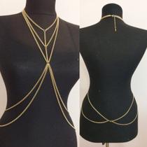 Bodychain borychain corrente de corpo minimalista Festival