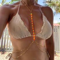 Bodychain borychain cristal g coloridos prata dourado