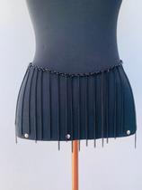 Bodychain borychain Saia de Franjas Preta saia de correntes