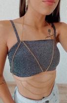 Bodychain borychain Sutiã de correntes banhado Ouro e Prata Bodychain borychain Sutiã de correntes banhado Ouro e Prata