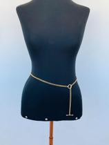 Bodychain cinto 2 em 1 com fecho lateral com refulagem banhado a Ouro Bodychain cinto 2 em 1 com fecho lateral com refulagem banhado a Ouro