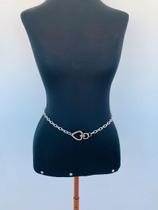 Bodychain Cinto de coração mosquetão fecho frontal banhado a Prata