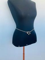 BodyChain Cinto de Estrelas tendência 2yk mosquetão fecho frontal banhado a Prata