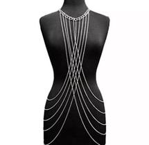 Bodychain colar corporal correntes em camadas a Ouro e Prata Bodychain colar corporal correntes em camadas a Ouro e Prata