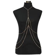 Bodychain colar corporal Delicado folheado a ouro e prata