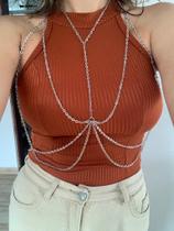 Bodychain colar corporal modelo Sutiã banhado a Ouro e Prata