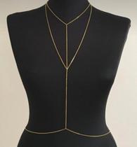 Bodychain colar de corpo Delicado banhado a Ouro e Prata