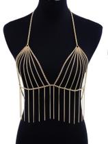 Bodychain top corporal sutiã cadeia de corpo a Ouro e Prata