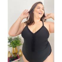 Bodys de uma trança plus size com bojo tecido suplex.