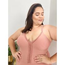 Bodys de uma trança plus size com bojo tecido suplex.