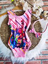 Bodys Menina Infantil Temático Divertidamente Rosa + Tiara