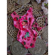 Bodys Menina Infantil Temático Moranguinho +Tiara