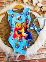 Bodys Menina Infantil Temático Ursinho Pooh +Arco de Cabelo