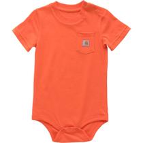 Bodysuit Carhartt Baby, bolso de manga curta, 12 m, laranja granadina
