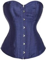 Bodysuit de espartilho ADELCE azul marinho Lace Up Overbust Shaper XL