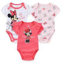 Bodysuit Disney Minnie Mouse, pacote com 3 unidades para recém-nascidos e bebês