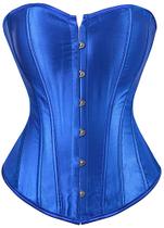 Bodysuit feminino ADELCE com corpete azul com cadarço XS-7XL
