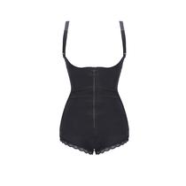 Bodysuit feminino de queima de gordura corporal modelador com zíper de peito aberto