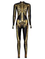 Bodysuit haikyuu, macacão feminino Golden Skeleton, de Halloween