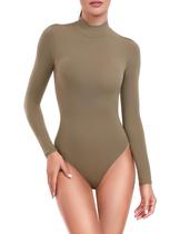 Bodysuit HeyNuts Ultra Soft de manga comprida com gola alta para mulheres