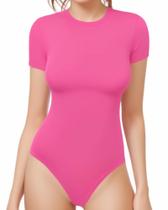 Bodysuit MANGOPOP, gola redonda, manga curta, camisetas femininas Bodysuit MANGOPOP, gola redonda, manga curta, camisetas femininas