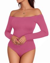 Bodysuit MANGOPOP Off The Shoulder de manga comprida para mulheres Bodysuit MANGOPOP Off The Shoulder de manga comprida para mulheres